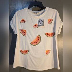 Watermelon Embroidered T-Shirt - White